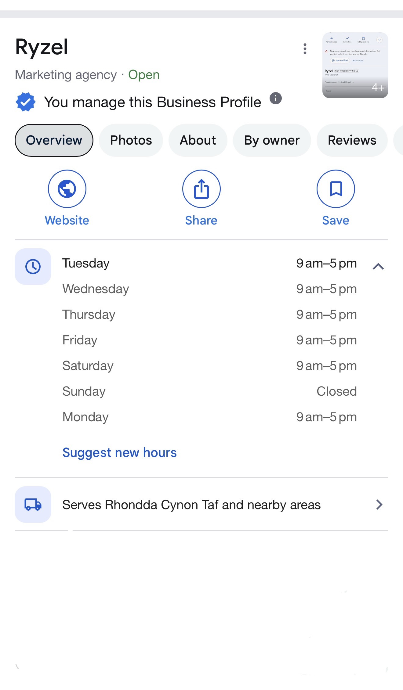 Google Business Profile after optimisation